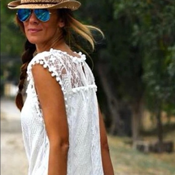 White boho dress size small - Picture 2 of 5